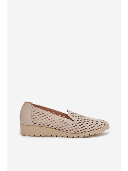 Women's Perforated Loafers Beige Flariette