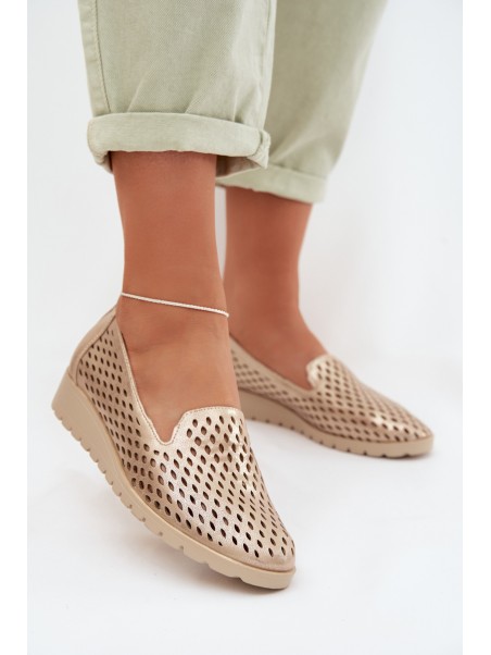 Women's Openwork Flats Gold Flariette