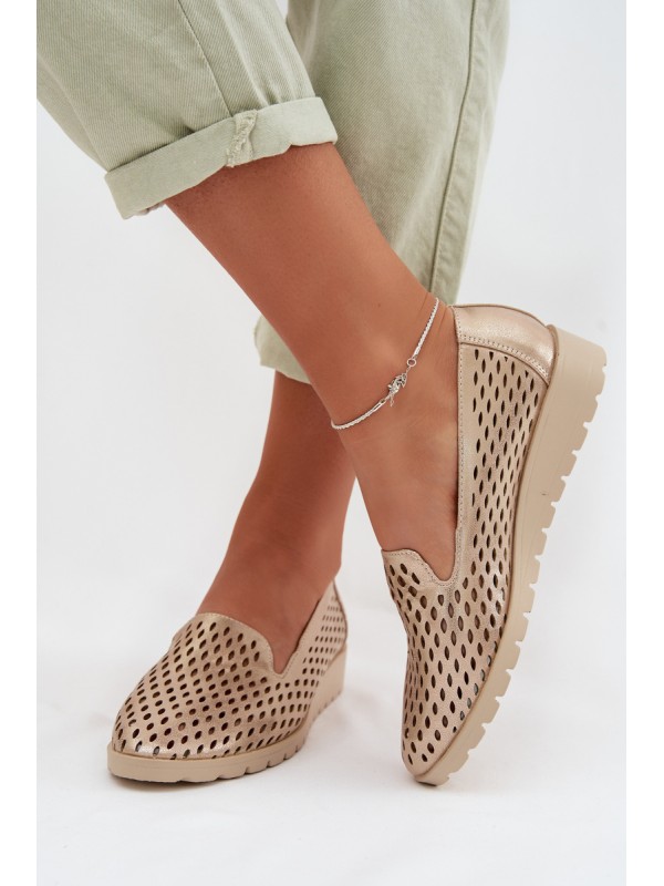 Women's Openwork Flats Gold Flariette 2