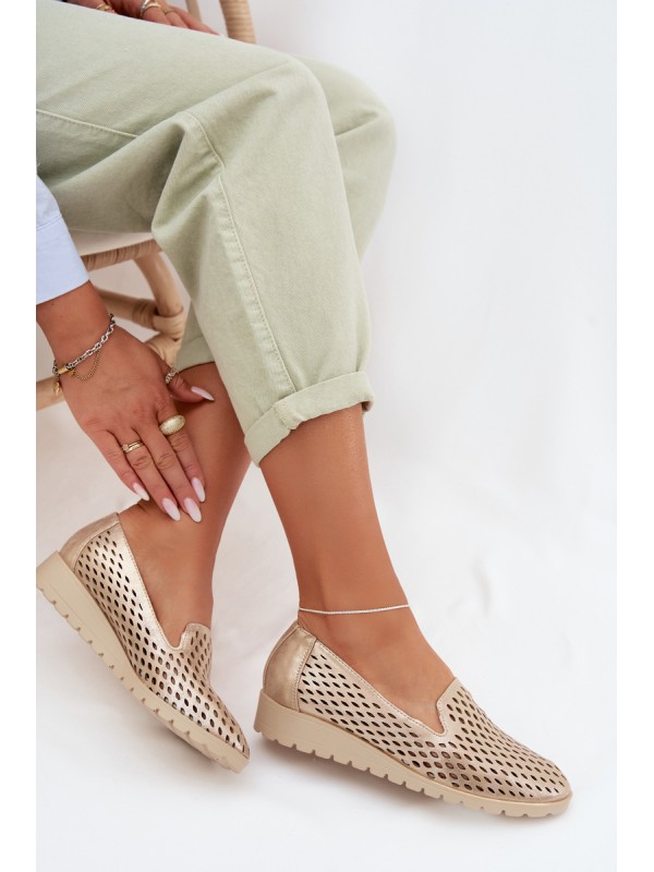 Women's Openwork Flats Gold Flariette