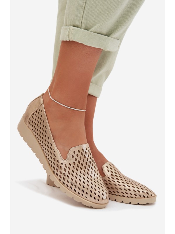 Women's Openwork Flats Gold Flariette