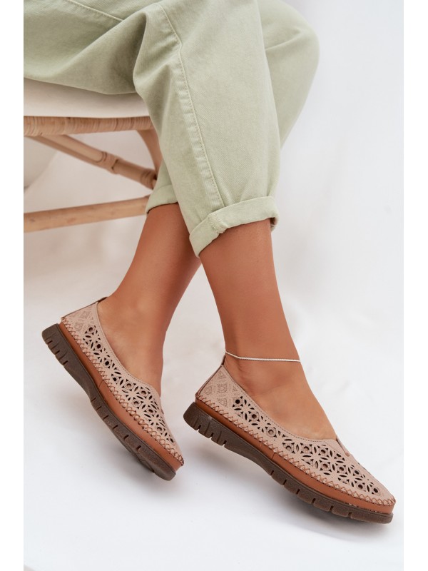 Women's Openwork Flats Sergio Leone SP-006 Pink