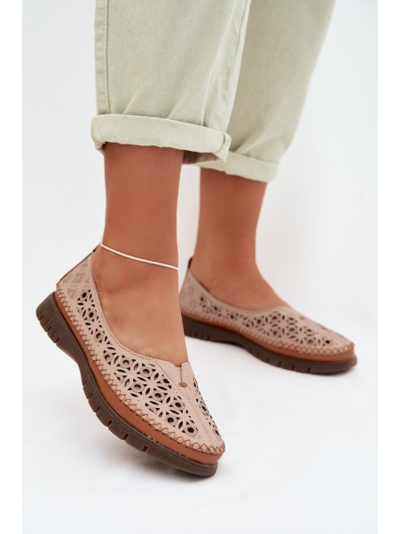Women's Openwork Flats Sergio Leone SP-006 Pink
