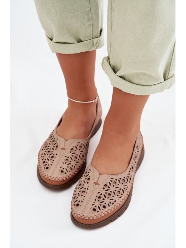Women's Openwork Flats Sergio Leone SP-006 Pink