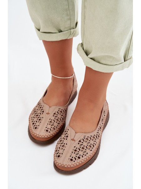 Women's Openwork Flats Sergio Leone SP-006 Pink