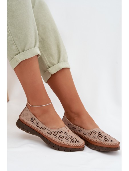 Women's Openwork Flats Sergio Leone SP-006 Pink