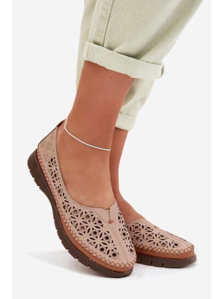 Women's Openwork Flats Sergio Leone SP-006 Pink
