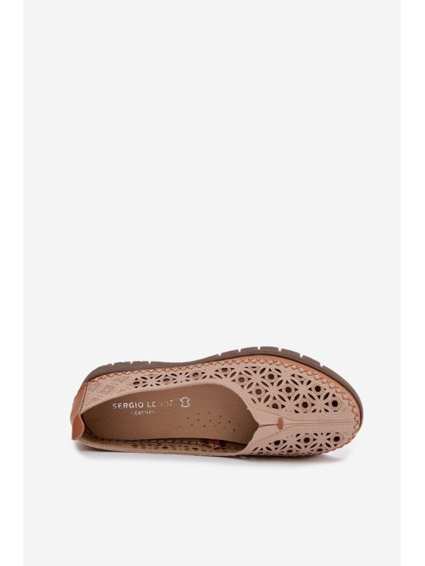 Women's Openwork Flats Sergio Leone SP-006 Pink