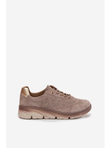 Leather Women's Mesh Sneakers Sergio Leone SP-002 Gray