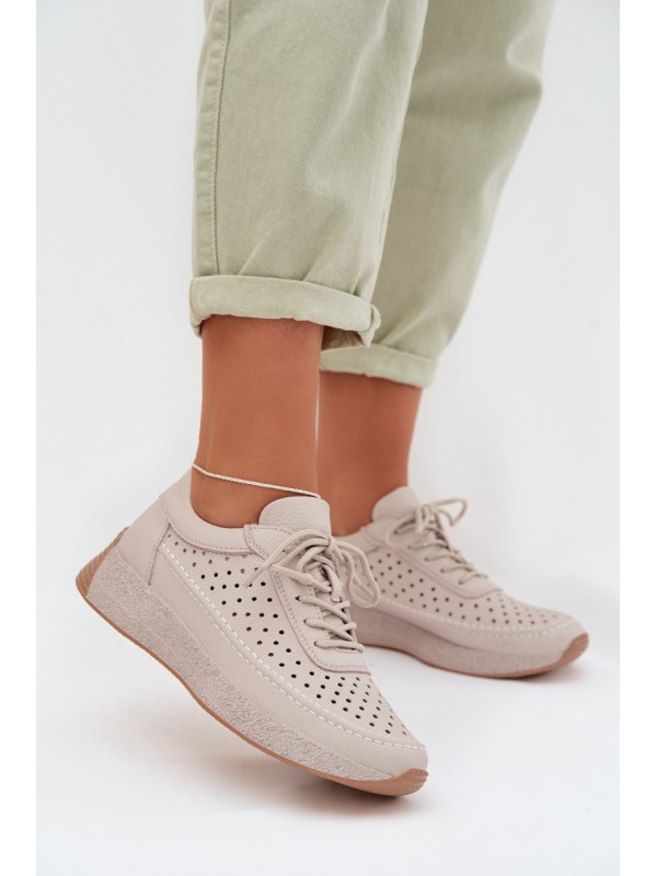 Leather Women's Sneakers Mesh Sergio Leone SP-013 Gray 2