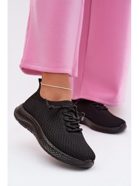 Women's Material Sports Shoes Black Carmivelle
