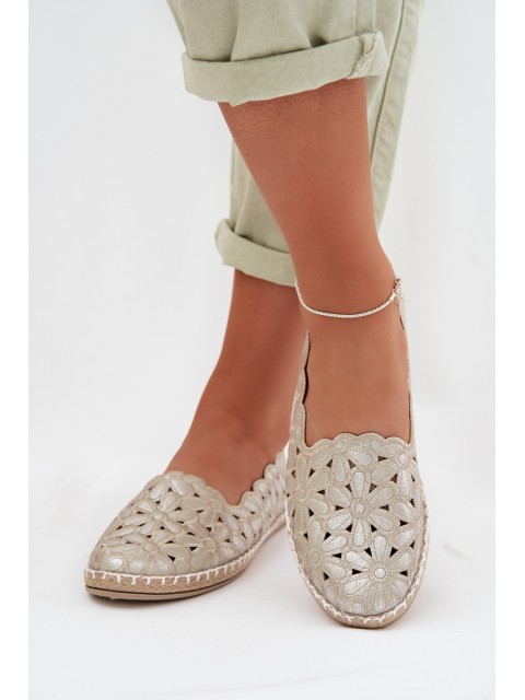 Women's Slip-On Floral Gold Ballerinas Vennice 2