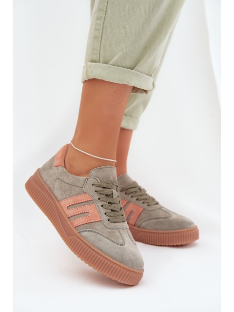 Women's Sneakers Made of Natural Suede Green Delyssia