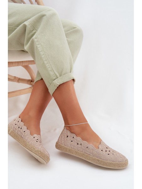 Women's Beige Platform Espadrilles Naloenma