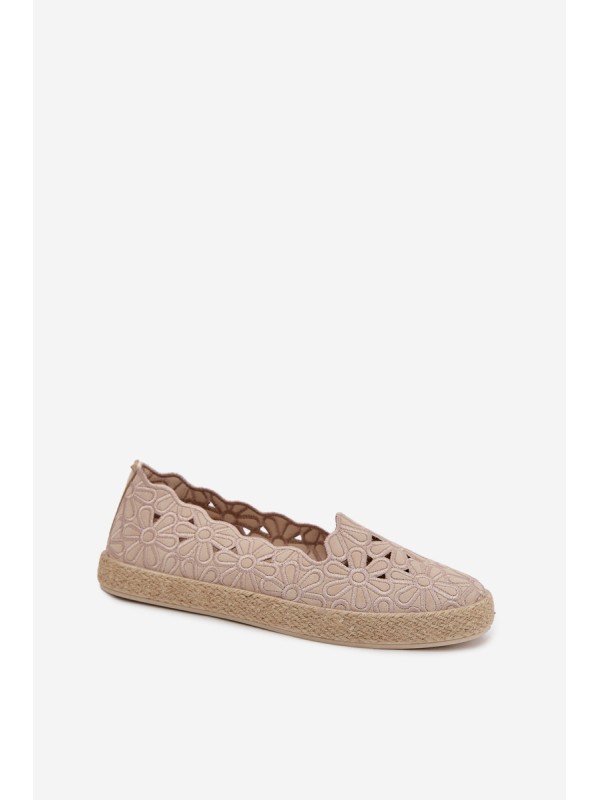 Women's Beige Platform Espadrilles Naloenma