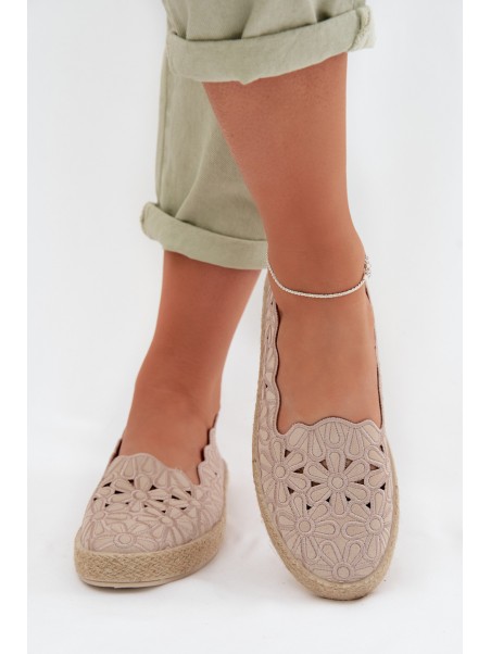 Women's Beige Platform Espadrilles Naloenma