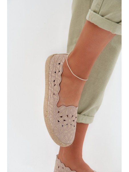 Women's Beige Platform Espadrilles Naloenma