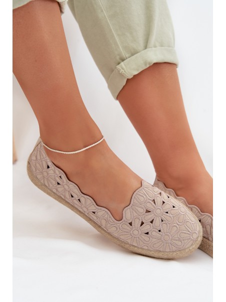 Women's Beige Platform Espadrilles Naloenma