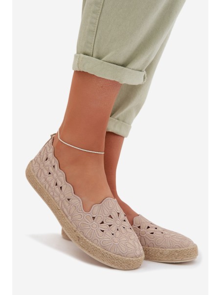 Women's Beige Platform Espadrilles Naloenma