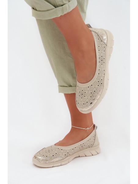 Beige Openwork Ballerinas Palorette