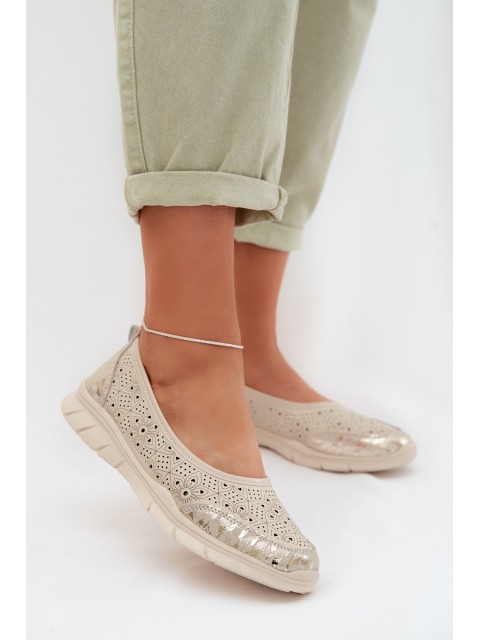 Beige Openwork Ballerinas Palorette 2