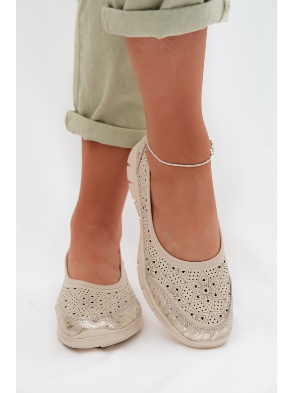 Beige Openwork Ballerinas Palorette