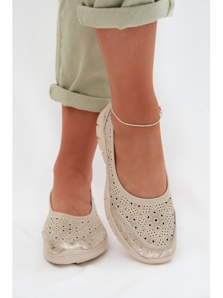 Beige Openwork Ballerinas Palorette