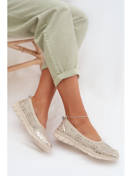 Beige Openwork Ballerinas Palorette