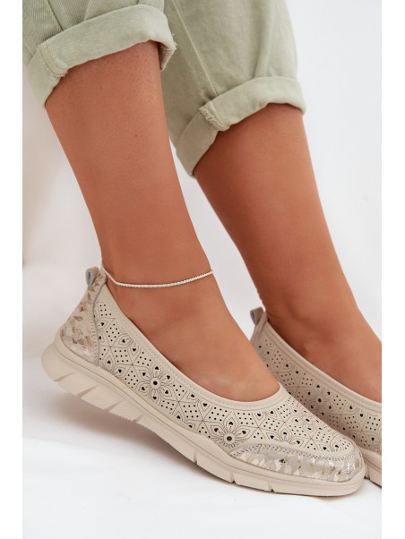 Beige Openwork Ballerinas Palorette