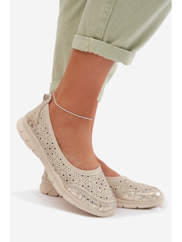 Beige Openwork Ballerinas Palorette