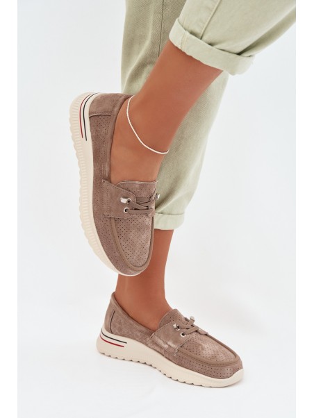 Beige Suede Loafers Selorette