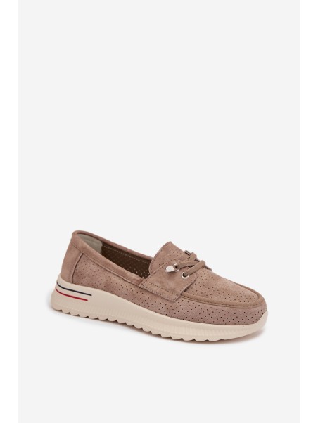 Beige Suede Loafers Selorette