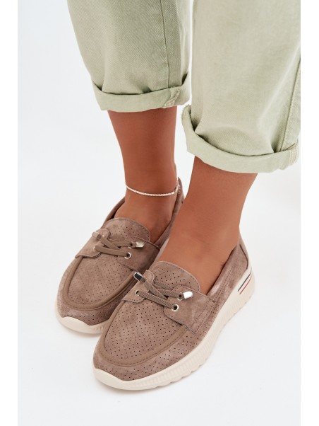 Beige Suede Loafers Selorette