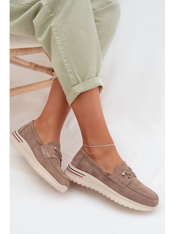 Beige Suede Loafers Selorette