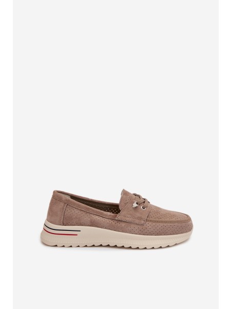 Beige Suede Loafers Selorette