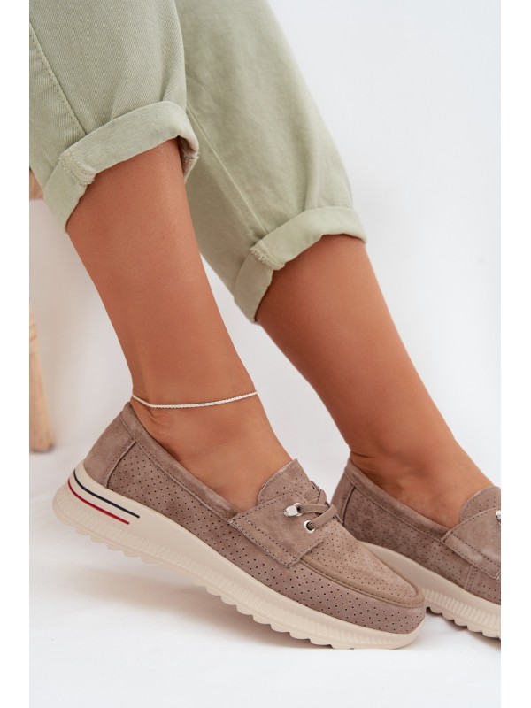 Beige Suede Loafers Selorette