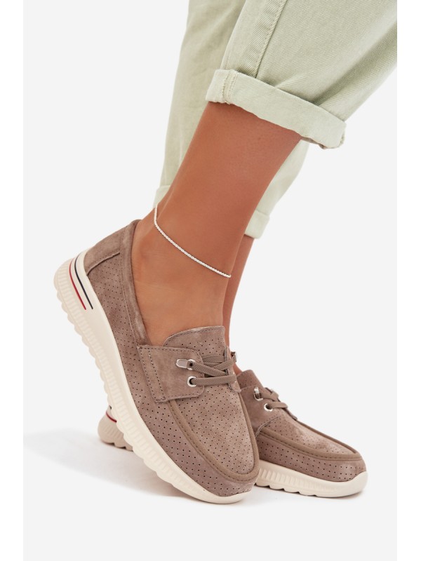 Beige Suede Loafers Selorette