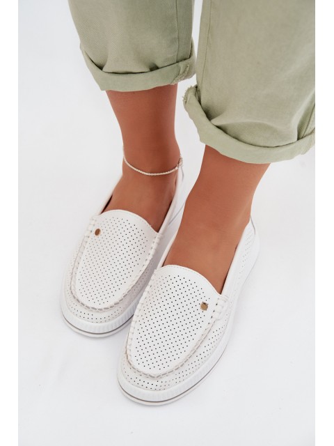 Women's Leather Loafers S.Barski GR61-5980 White