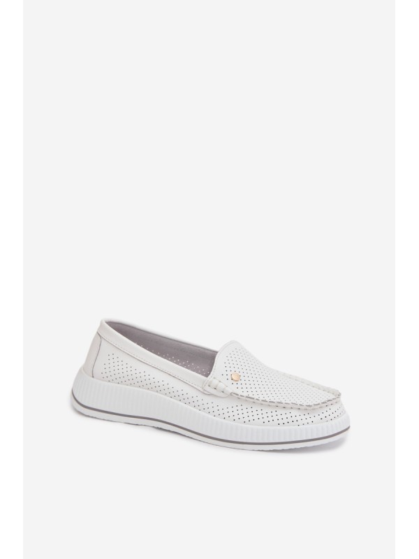 Women's Leather Loafers S.Barski GR61-5980 White