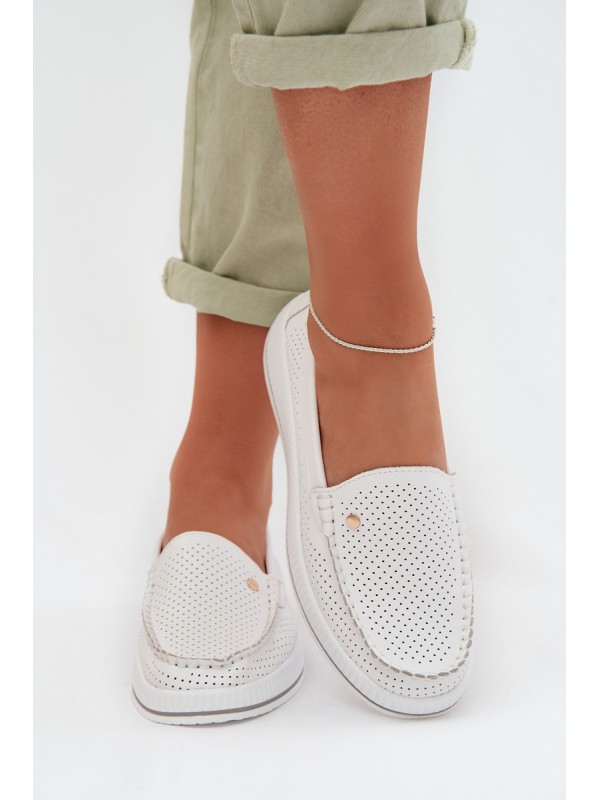 Women's Leather Loafers S.Barski GR61-5980 White