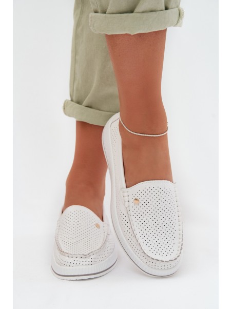 Women's Leather Loafers S.Barski GR61-5980 White