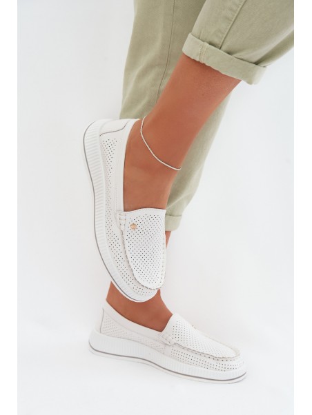 Women's Leather Loafers S.Barski GR61-5980 White