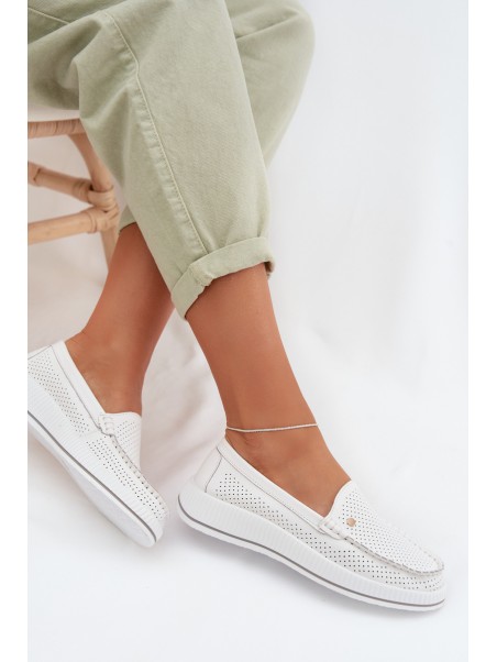 Women's Leather Loafers S.Barski GR61-5980 White