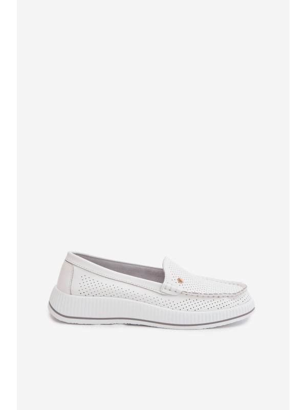 Women's Leather Loafers S.Barski GR61-5980 White