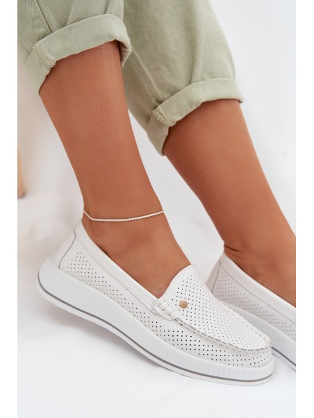 Women's Leather Loafers S.Barski GR61-5980 White