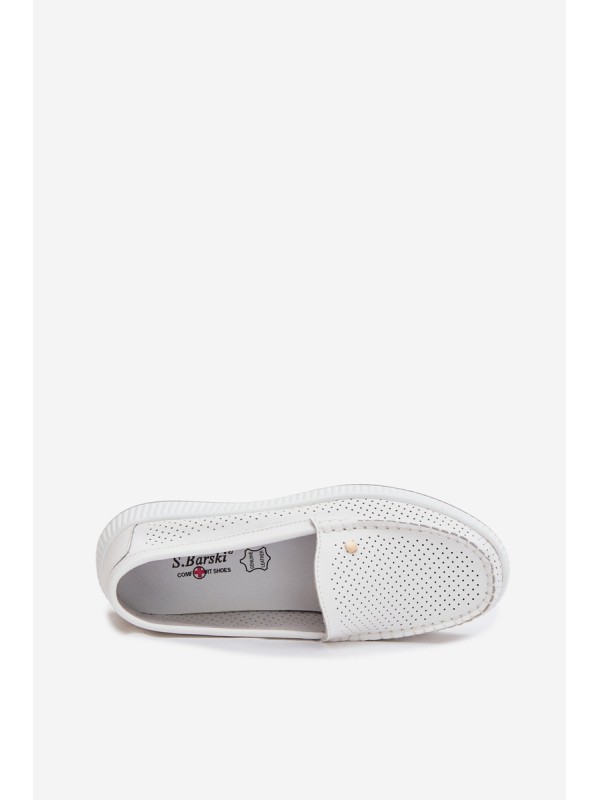 Women's Leather Loafers S.Barski GR61-5980 White