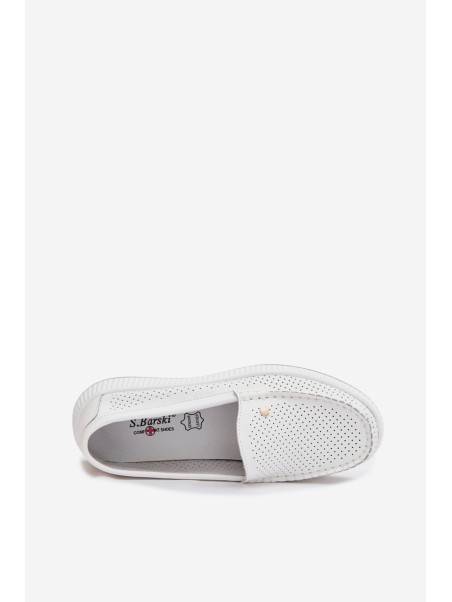 Women's Leather Loafers S.Barski GR61-5980 White