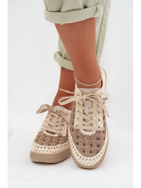 Leather Backpacks Women's Loafers D&A GR61-5951 Beige 2