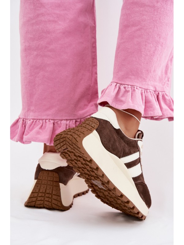 Suede Sneakers on a Massy Platform D&A GR61-5986 Chocolate