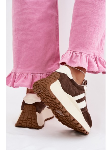 Suede Sneakers on a Massy Platform D&A GR61-5986 Chocolate